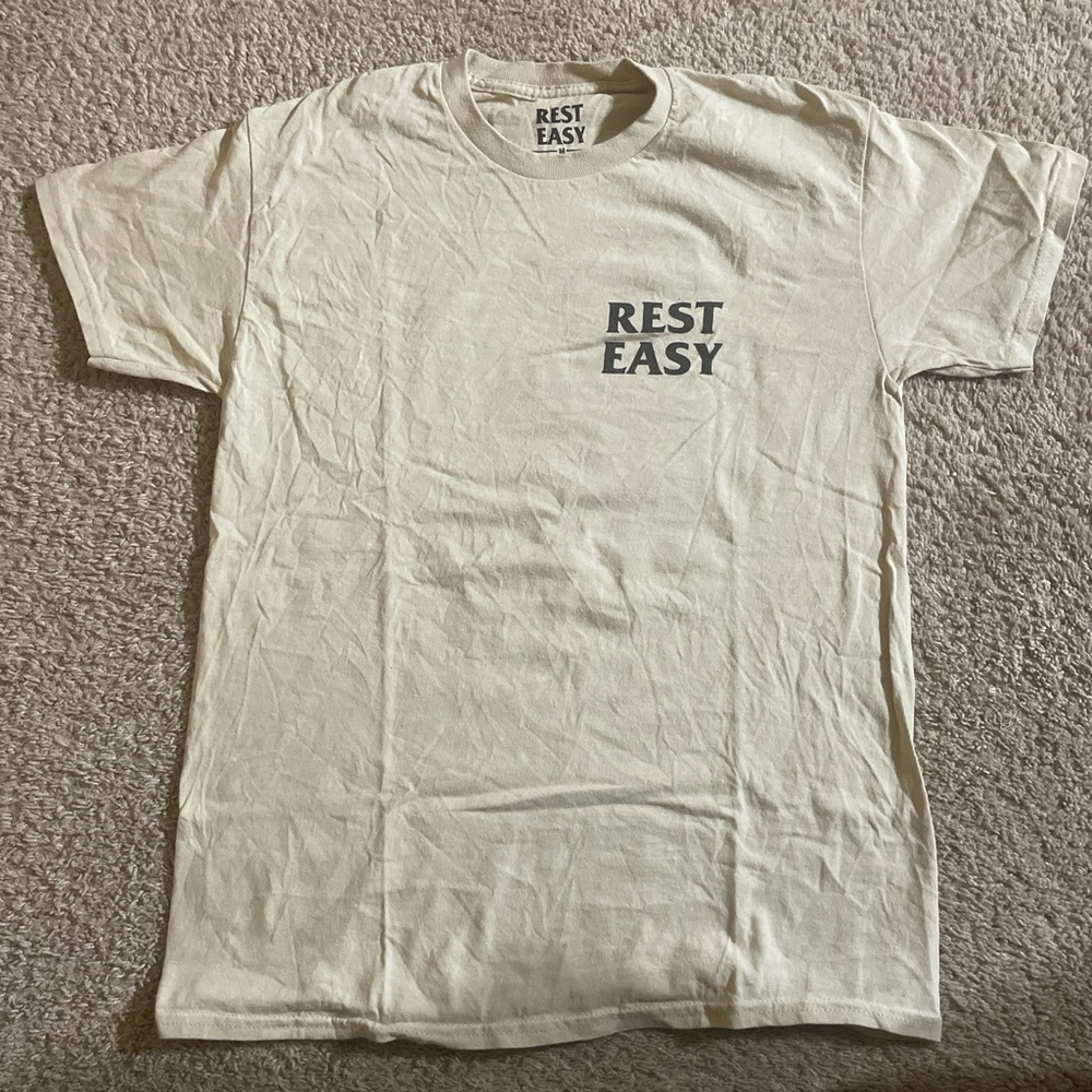 Cream Short Sleeve Tee Rest Easy Tropical